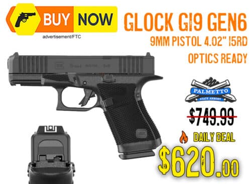 Glock G19 Gen 6 Optics Ready 9mm Pistol — $620.00