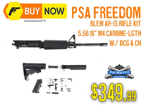 BLEM PSA Freedom AR-15 Rifle Kit 5.56 16″ Nitride — $349.99