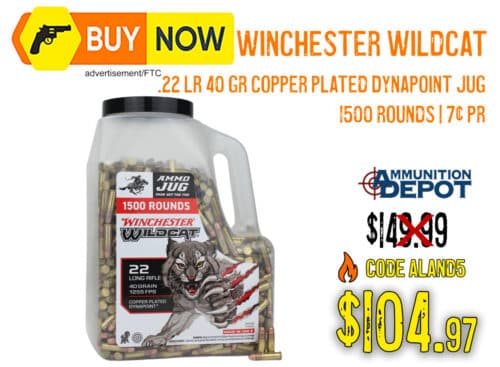 Winchester Wildcat .22 LR 1,500-Round Jug – $104.97 w/ Code