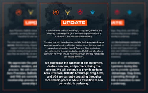 Aero Precision, Ballistic Advantage, Stag Arms & VG6 Enter Receivership
