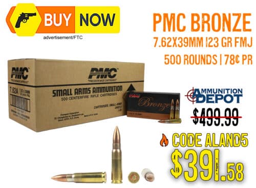PMC Bronze 7.62×39 Ammo Deal: 500 Rounds for $391.58—Save 22%