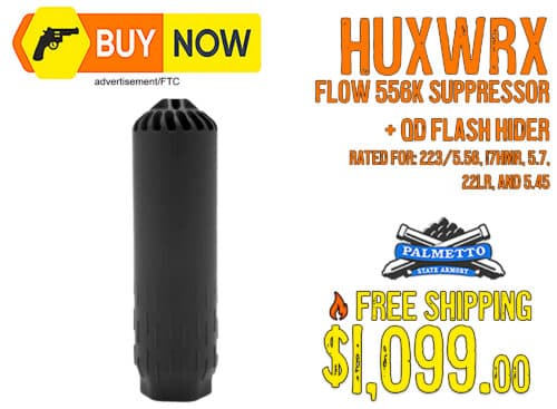 HUXWRX FLOW 556K Suppressor + QD Flash Hider Drops to $1,099
